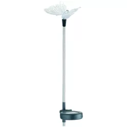   Entac Garden Solar Light 340mm RGB Stainless Steel Butterfly Shape