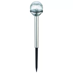   Entac Garden Solar Lamp 340mm Stainless Steel Glass Head 1 LED RGB 24/display