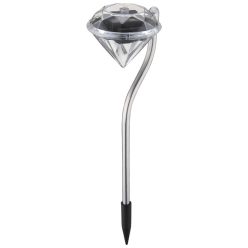   Entac Garden Solar Lamp 300mm Stainless Steel Crystal Shape 1 LED 4/box