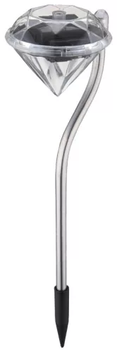 Entac Kerti Szolár Lámpa 300mm Rozsdamentes Acél Kristály forma 1 LED 4/doboz