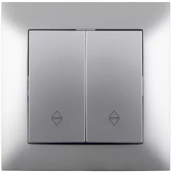 Entac 106+6 Arnold recessed double two-way switch Silver