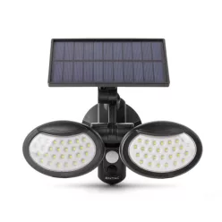   Entac Solar Plastic Wall Light 10W SMD, 2 Heads with Motion Sensor
