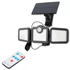   Entac Solar Plastic Wall Light 15W SMD 3-Head with Detachable Solar Panel