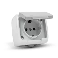 Entac Stephan Surface-Mounted Wall Socket, Grounded, IP54