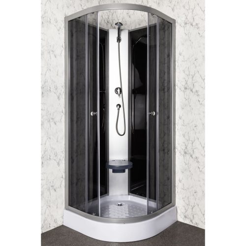 Evora Black 90 hátfalas zuhanykabin zuhanytálcával