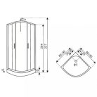 FARO 80x80 cm íves hidromasszázs zuhanykabin