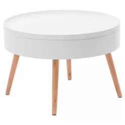 Kerek dohányzóasztal tárolóval 60 cm