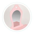 Fa gyerek fésülködőasztal tükörrel rózsaszín