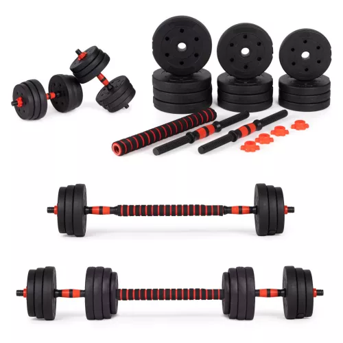 Állítható súlyzók 2x10 kg-os súlyzószett 20 kg-os rúd