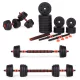 Állítható súlyzók 2x15 kg-os súlyzószett 30 kg-os rúd