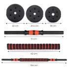Állítható súlyzók 2x20 kg-os súlyzó szett 40 kg-os rúd