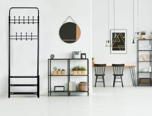 Álló ruhafogas cipőtartóval fekete