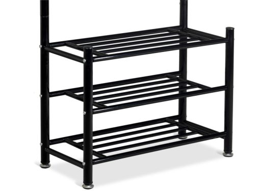 Álló ruhafogas cipőtartóval fekete