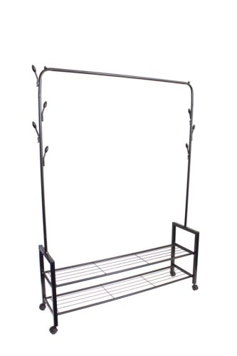 Gurulós ruhaállvány két polccal