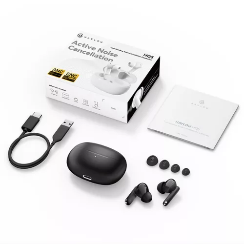 Haylou Xiaomi vezeték nélküli fülhallgató fekete ANC&ENC