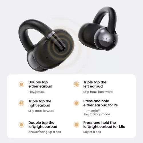 Haylou Xiaomi Airfree wireless earphones, ear‑hook, black