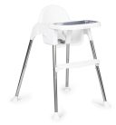 Etetőszék 2 az 1-ben tálcával övekkel fehér