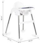 Etetőszék 2 az 1-ben tálcával övekkel fehér