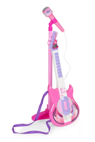 Játék gitár 57 cm mikrofonnal és álvánnyal