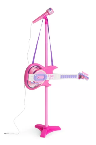 Játék gitár 57 cm mikrofonnal és álvánnyal