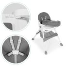 Gyerek etetőszék tálcával és kosárral 5 pontos biztonsági övvel szürke