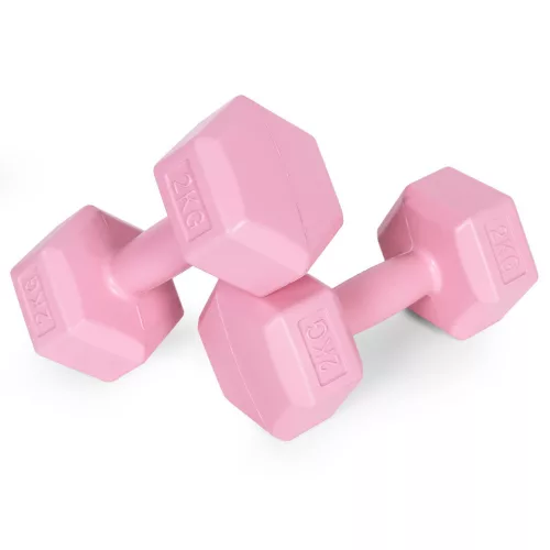 Hex súlyzó szett 2x2 kg rózsaszín