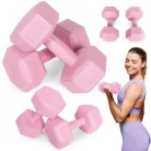 Hex súlyzó szett 2x3 kg rózsaszín