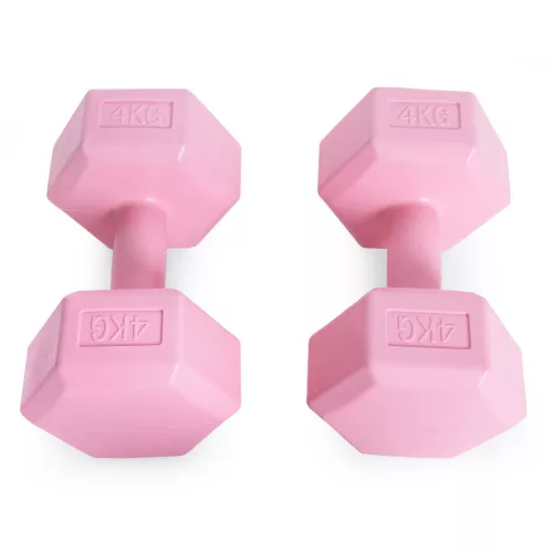 Hex súlyzó szett 2x4 kg rózsaszín
