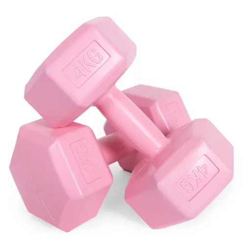 Hex súlyzó szett 2x4 kg rózsaszín