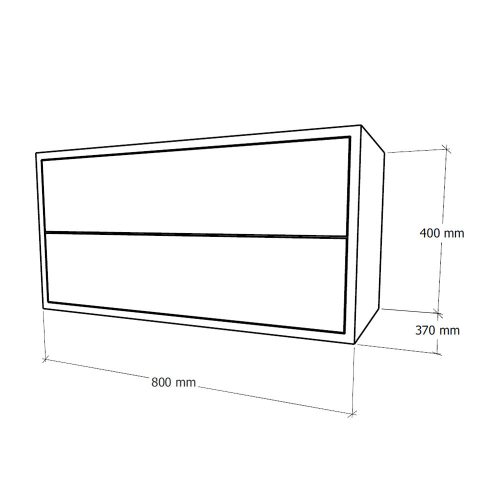 Boxie 2 fiókos fali szekrény 40x80x37 cm zöld