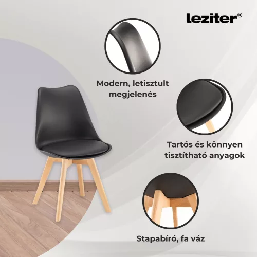 Ravena 6+1 étkező garnitúra fehér-fekete