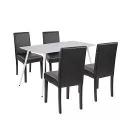 Megan 4+1 étkező garnitúra fehér-fekete