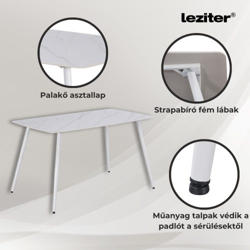 Megan 6+1 étkező garnitúra fehér-fekete