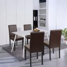 Megan 4+1 étkező garnitúra fehér-barna