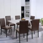 Megan 6+1 étkező garnitúra fehér-barna