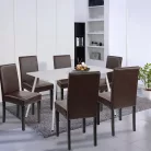 Megan 6+1 étkező garnitúra fehér-barna