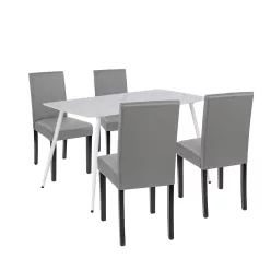 Megan 4+1 étkező garnitúra fehér-szürke