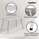 Bora 140 cm szögletes szinterezett kő étkezőasztal fehér