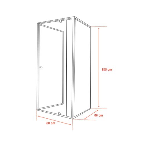 Flexi 80x80 cm falsíkra szerelhető szögletes zuhanykabin zuhanytálca nélkül