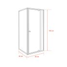 Flexi 80x80 cm sarokba szerelhető szögletes zuhanykabin zuhanytálca nélkül