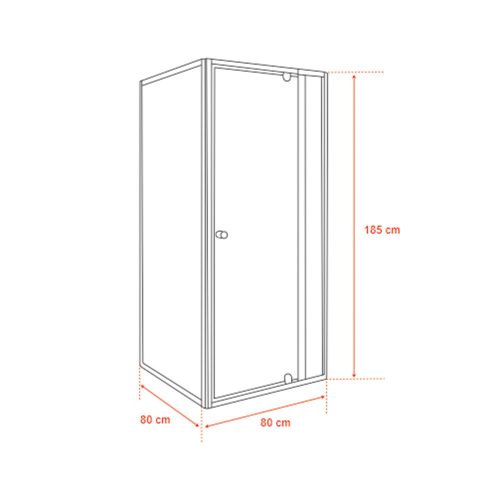 Flexi 80x80 cm sarokba szerelhető szögletes zuhanykabin zuhanytálca nélkül