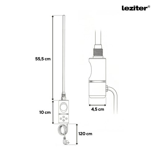Elektromos fűtőpatron törölközőszárító radiátorhoz digitális hőfokszabályozóval 600W fekete