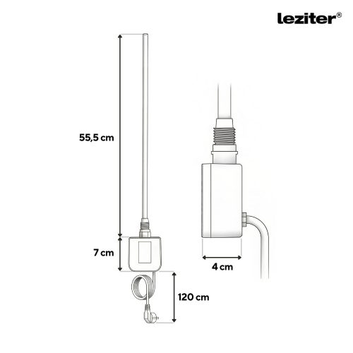 Wifi-s fűtőpatron törölközőszárító radiátorhoz digitális hőfokszabályozóval 600W fehér