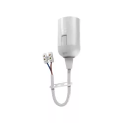 Virone E27 plastic lampholder with terminal block, white