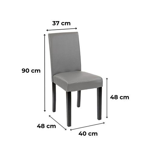 Kelly bőr étkezőszék szürke színben
