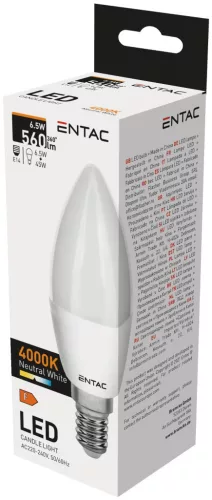 Entac LED Candle E14 6,5W NW 4000K