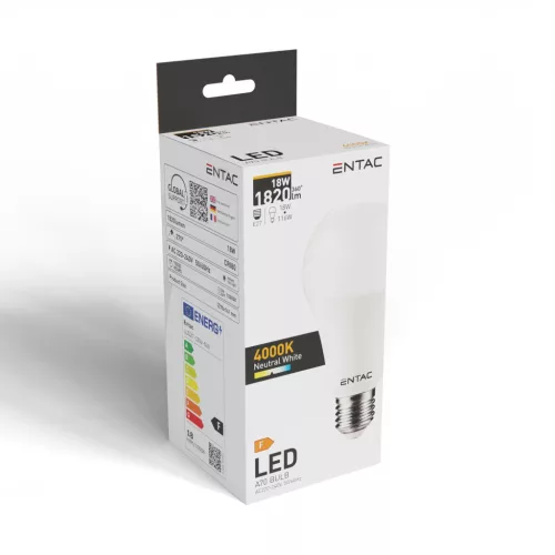 Entac LED Globe E27 18W NW 4000K