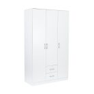 Miami gardróbszekrény 120x205 cm fehér-fehér