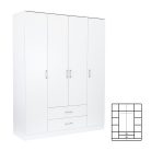 Miami gardróbszekrény 160x205 cm fehér-fehér