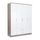 Miami gardróbszekrény 160x205 cm fehér-yorki tölgy